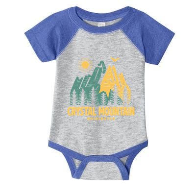 Crystal Mountain Washington Hiking Outdoors Vintage Gift Infant Baby Jersey Bodysuit