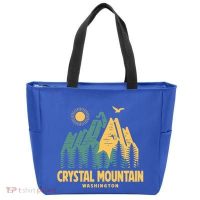 Crystal Mountain Washington Hiking Outdoors Vintage Gift Zip Tote Bag