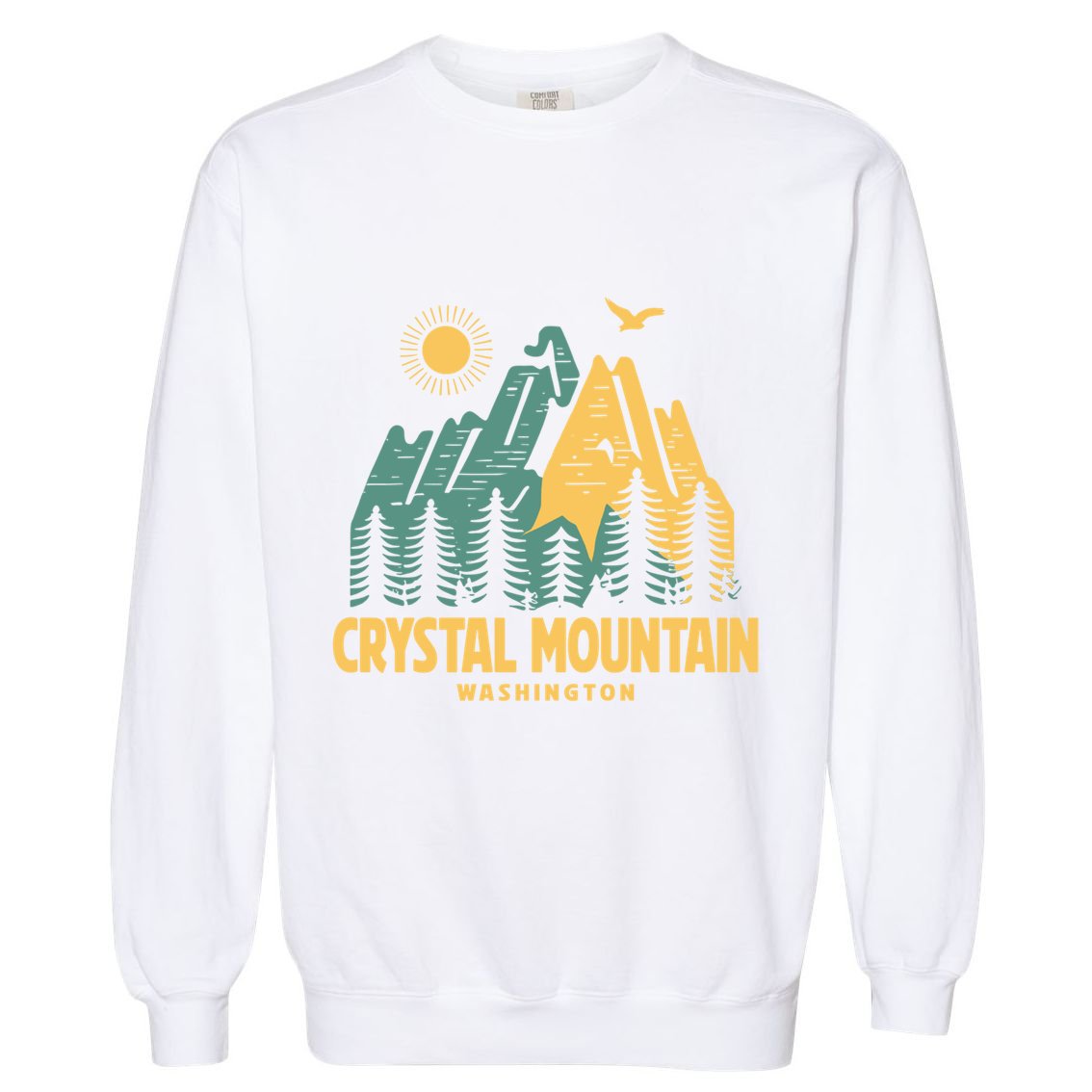 Crystal Mountain Washington Hiking Outdoors Vintage Gift Garment-Dyed Sweatshirt