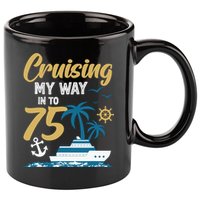 Cruising My Way Into 75th Birthday Cruise 75 Years Old 11oz C Handle Ceramic Mug