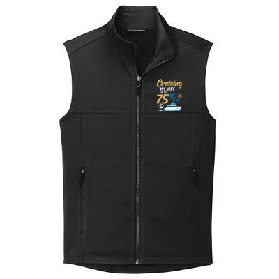 Cruising My Way Into 75th Birthday Cruise 75 Years Old Collective Smooth Fleece Vest