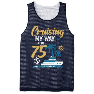 Cruising My Way Into 75th Birthday Cruise 75 Years Old Mesh Reversible Basketball Jersey Tank