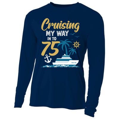 Cruising My Way Into 75th Birthday Cruise 75 Years Old Cooling Performance Long Sleeve Crew