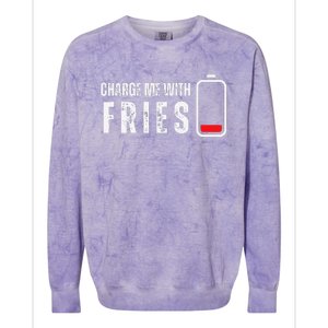 Charge Me With Fries Funny French Fries Lover Colorblast Crewneck Sweatshirt