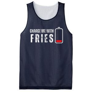 Charge Me With Fries Funny French Fries Lover Mesh Reversible Basketball Jersey Tank