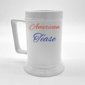 Casey Mae Wearing American Tease Beer Stein