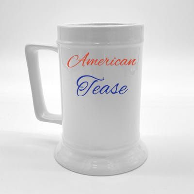 Casey Mae Wearing American Tease Beer Stein