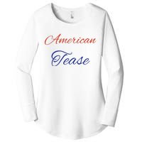 Casey Mae Wearing American Tease Women's Perfect Tri Tunic Long Sleeve Shirt