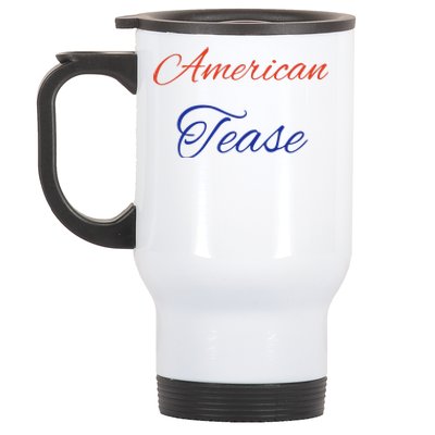 Casey Mae Wearing American Tease Stainless Steel Travel Mug