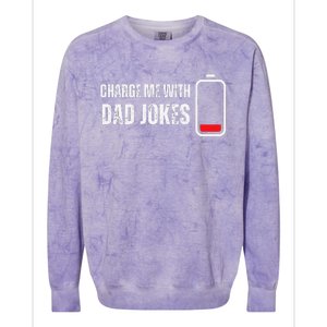 Charge Me With Dad Jokes Funny Bad Puns Lover Colorblast Crewneck Sweatshirt