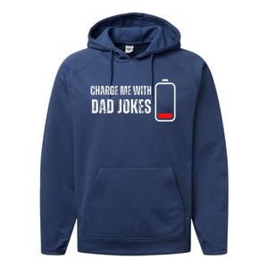 Charge Me With Dad Jokes Funny Bad Puns Lover Performance Fleece Hoodie