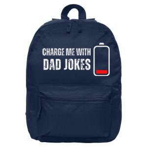 Charge Me With Dad Jokes Funny Bad Puns Lover 16 in Basic Backpack