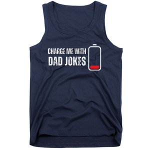 Charge Me With Dad Jokes Funny Bad Puns Lover Tank Top