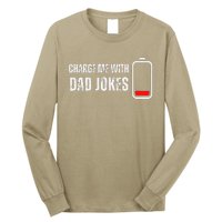 Charge Me With Dad Jokes Funny Bad Puns Lover Long Sleeve Shirt