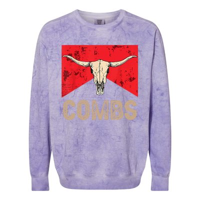 Country Music Western Cow Skull Cowboy Colorblast Crewneck Sweatshirt