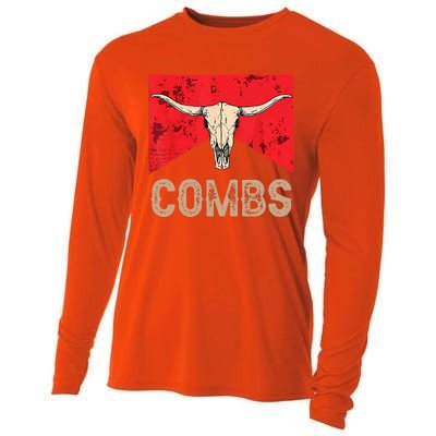 Country Music Western Cow Skull Cowboy Cooling Performance Long Sleeve Crew