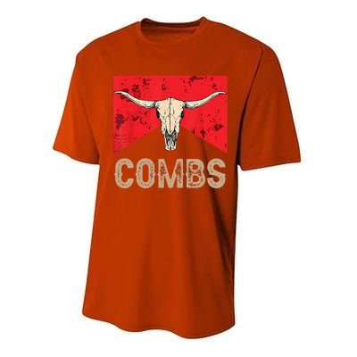 Country Music Western Cow Skull Cowboy Performance Sprint T-Shirt