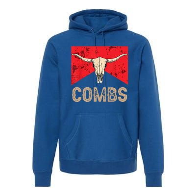 Country Music Western Cow Skull Cowboy Premium Hoodie