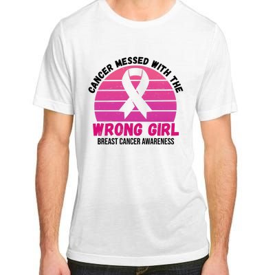 Cancer Messed With The Wrong Girl Breast Cancer Awareness Adult ChromaSoft Performance T-Shirt