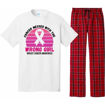 Cancer Messed With The Wrong Girl Breast Cancer Awareness Pajama Set