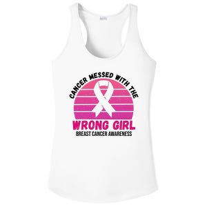 Cancer Messed With The Wrong Girl Breast Cancer Awareness Ladies PosiCharge Competitor Racerback Tank