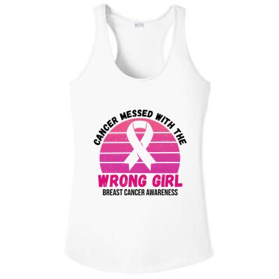 Cancer Messed With The Wrong Girl Breast Cancer Awareness Ladies PosiCharge Competitor Racerback Tank