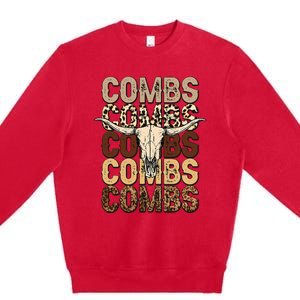 Country Music Western Cow Skull Cowboy Premium Crewneck Sweatshirt