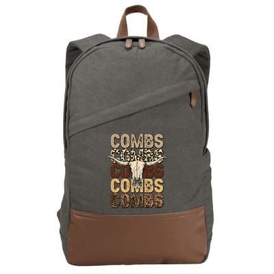Country Music Western Cow Skull Cowboy Cotton Canvas Backpack