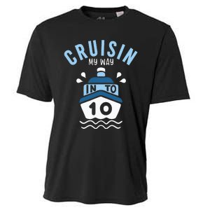 Cruisin My Way Into 10 10th Birthday Cruise Party Cooling Performance Crew T-Shirt