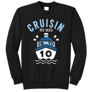 Cruisin My Way Into 10 10th Birthday Cruise Party Sweatshirt