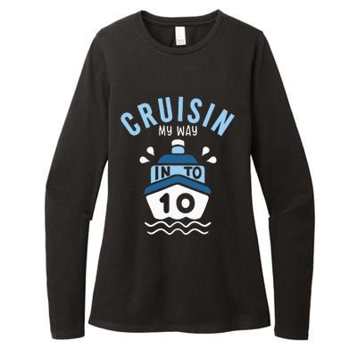 Cruisin My Way Into 10 10th Birthday Cruise Party Womens CVC Long Sleeve Shirt