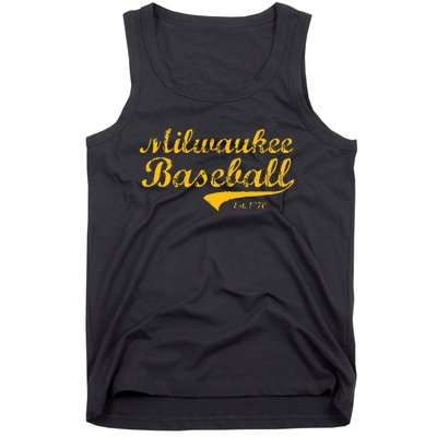 Classic Milwaukee Wisconsin Baseball Fan Retro Vintage Tank Top