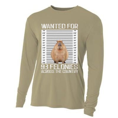 Capybara Mugshot Wanted For 93 Felonies Across The Country Cooling Performance Long Sleeve Crew