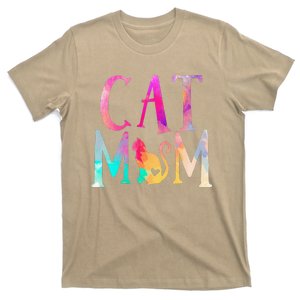 Cat Mom Water Color Funny Cat Owner Woman Mothers Day T-Shirt