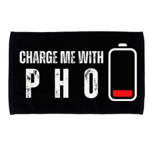 Charge Me With Pho Funny Pho Noodle Soup Lover Microfiber Hand Towel