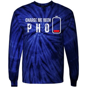 Charge Me With Pho Funny Pho Noodle Soup Lover Tie-Dye Long Sleeve Shirt