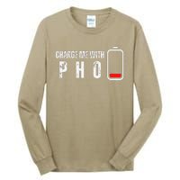 Charge Me With Pho Funny Pho Noodle Soup Lover Tall Long Sleeve T-Shirt