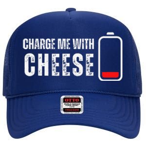 Charge Me With Cheese Funny Cheese Lover High Crown Mesh Back Trucker Hat