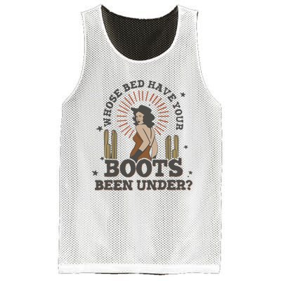 Country Music Who Is Bed Have Your Boots Been Under Mesh Reversible Basketball Jersey Tank