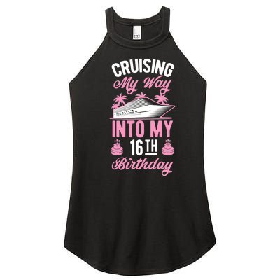 Cruising My Way Into My 16th Birthday Party Supply Vacation Women’s Perfect Tri Rocker Tank