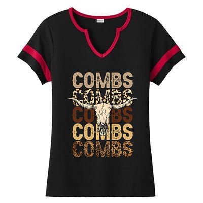 Country Music Western Cow Skull Ladies Halftime Notch Neck Tee