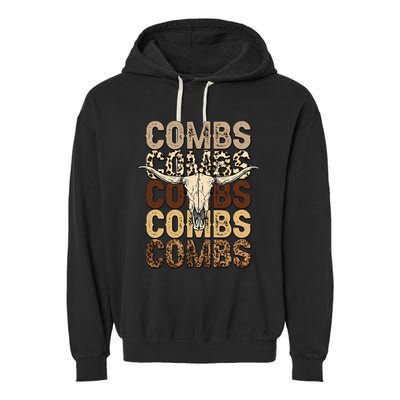 Country Music Western Cow Skull Garment-Dyed Fleece Hoodie