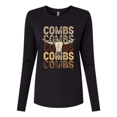 Country Music Western Cow Skull Womens Cotton Relaxed Long Sleeve T-Shirt