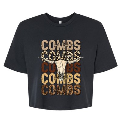 Country Music Western Cow Skull Bella+Canvas Jersey Crop Tee