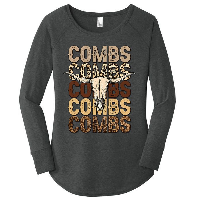 Country Music Western Cow Skull Women's Perfect Tri Tunic Long Sleeve Shirt