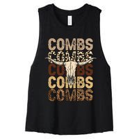 Country Music Western Cow Skull Women's Racerback Cropped Tank