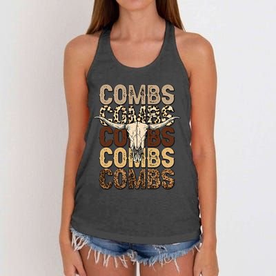 Country Music Western Cow Skull Women's Knotted Racerback Tank