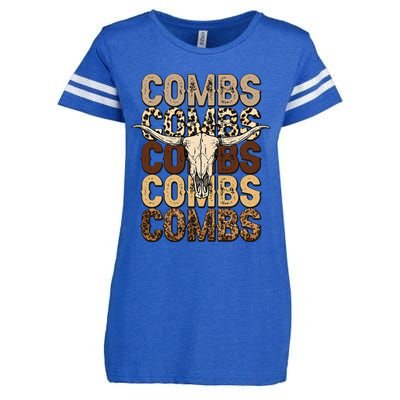 Country Music Western Cow Skull Enza Ladies Jersey Football T-Shirt