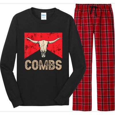 Country Music Western Cow Skull Cowboy Long Sleeve Pajama Set