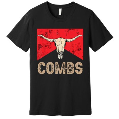 Country Music Western Cow Skull Cowboy Premium T-Shirt